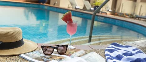 Outdoor pool, open 6:00 AM to 8:00 PM, sun loungers