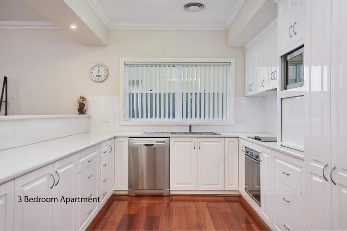 three bedroom apartment | private kitchen | microwave, coffee/tea maker, toaster, cookware/dishes/utensils