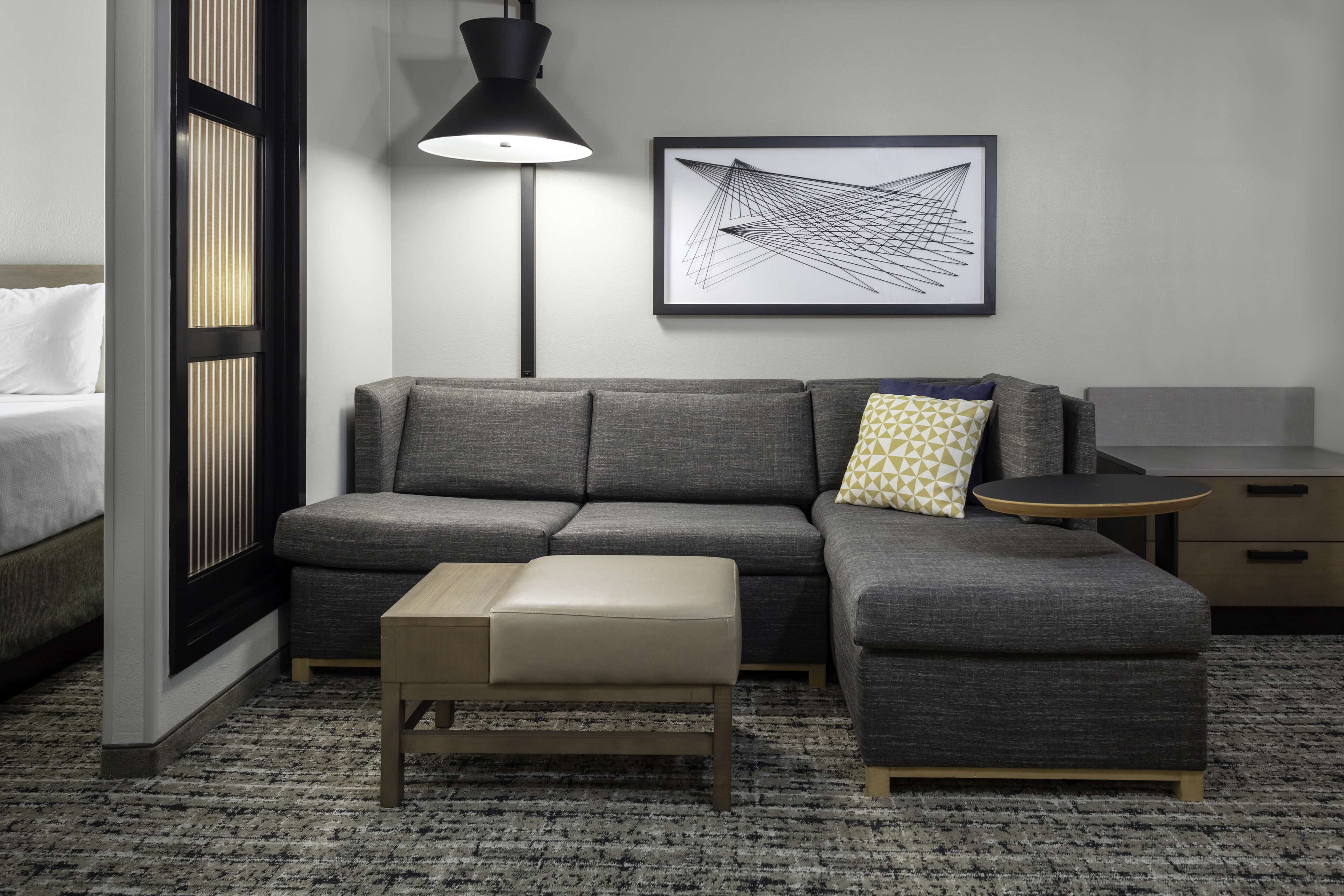 premium bedding, pillow-top beds, desk, blackout curtains