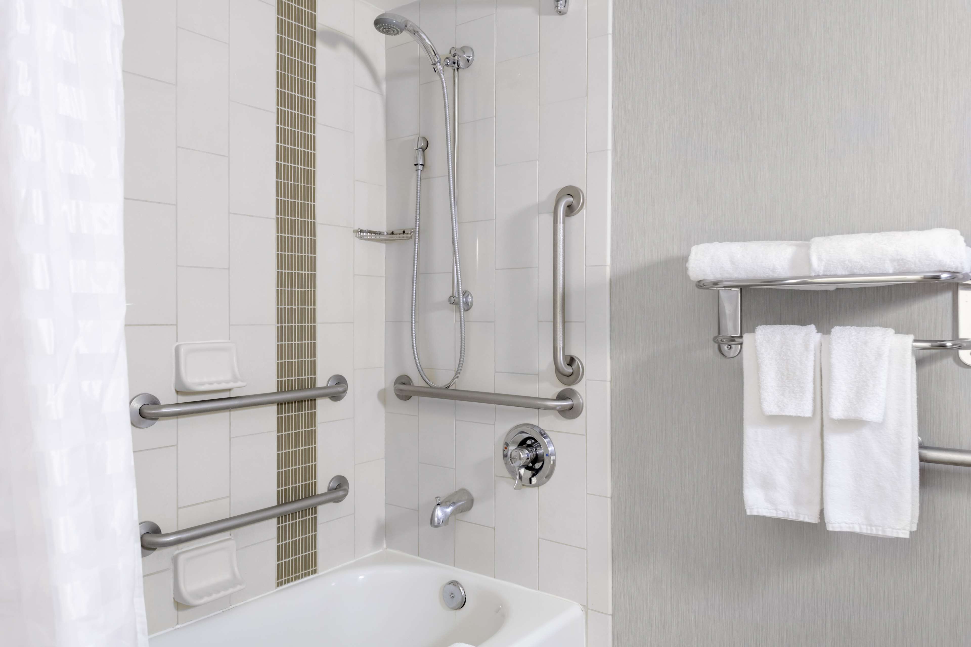 free toiletries, hair dryer, towels