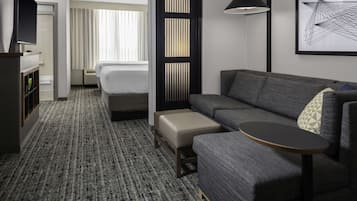 Premium bedding, pillowtop beds, desk, blackout drapes