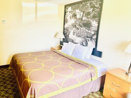 Desk, blackout drapes, iron/ironing board, free cribs/infant beds