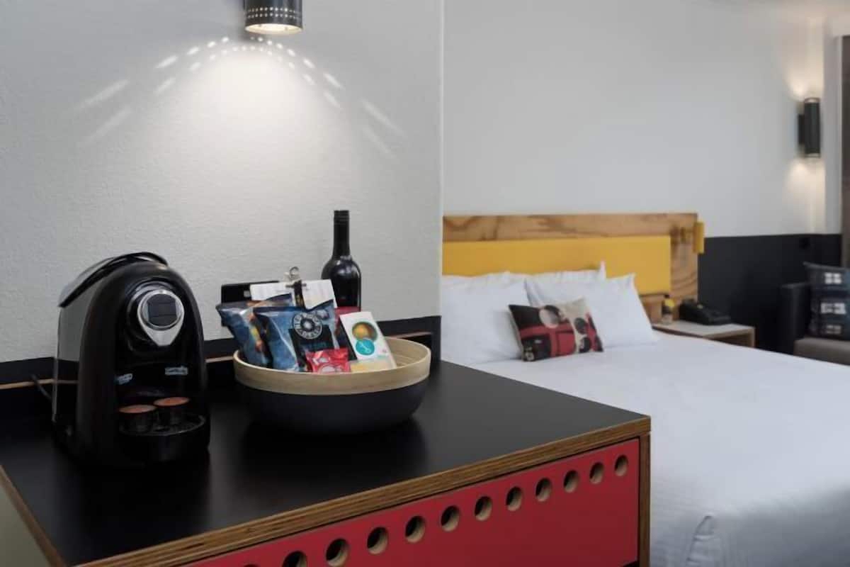 Minibar, desk, laptop workspace, soundproofing