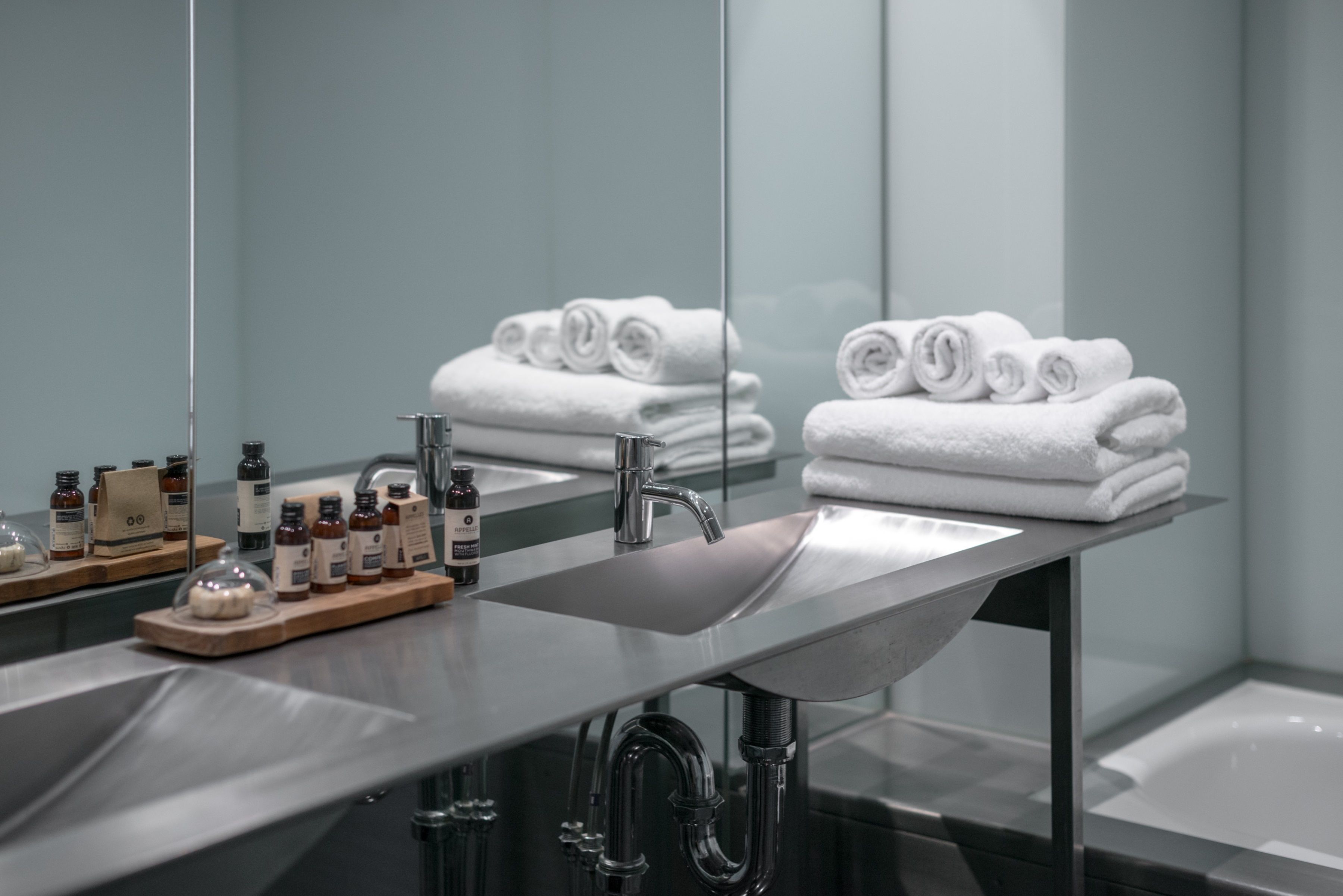 shower, rainfall showerhead, designer toiletries, hair dryer