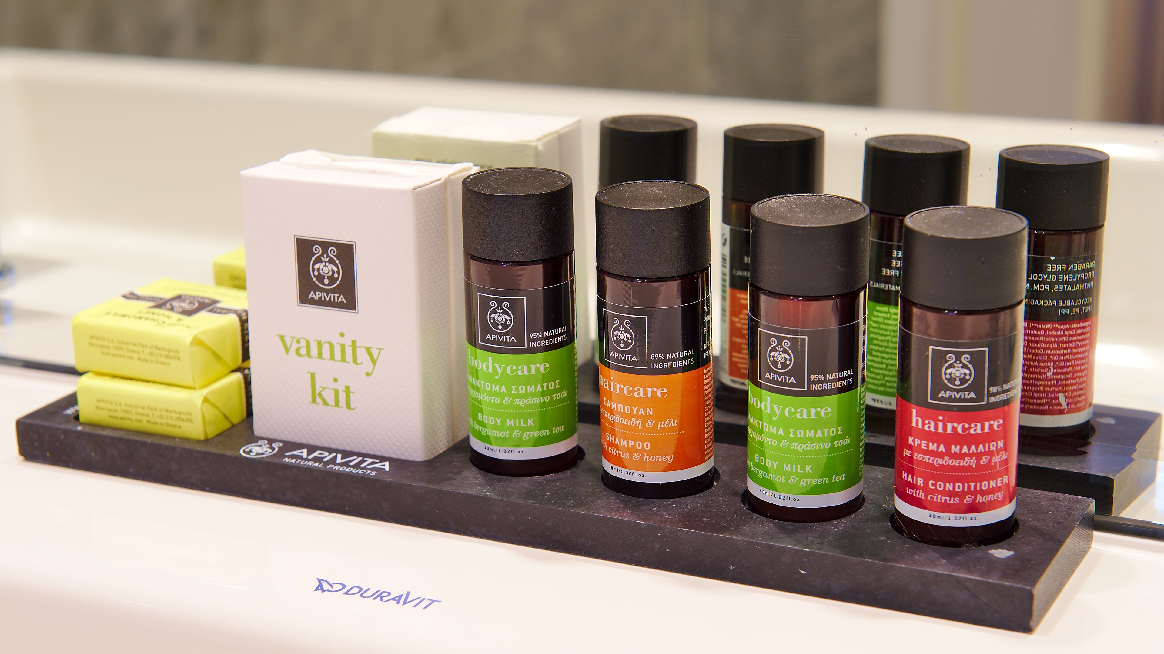 free toiletries, hair dryer, bathrobes, slippers