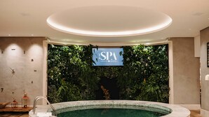 A spa area with a pool, a sign reading "SPA", and a wall of greenery. - San Marco Hotel Brasilia Executivo (Brasília)