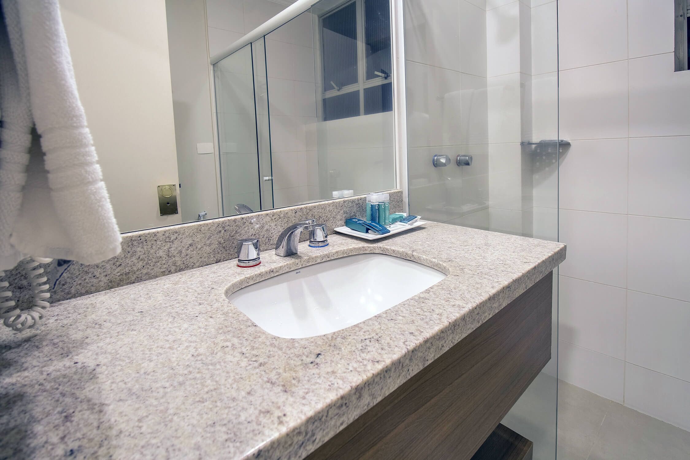 superior triple room | bathroom | shower, free toiletries, hair dryer, towels
