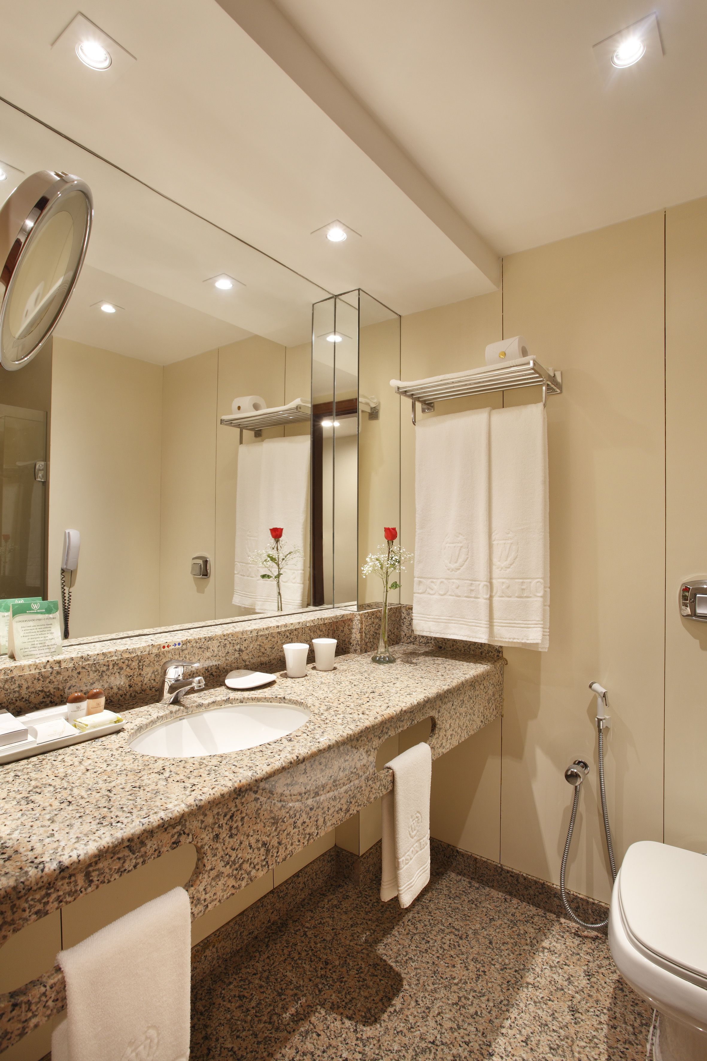 shower, free toiletries, hair dryer, bidet