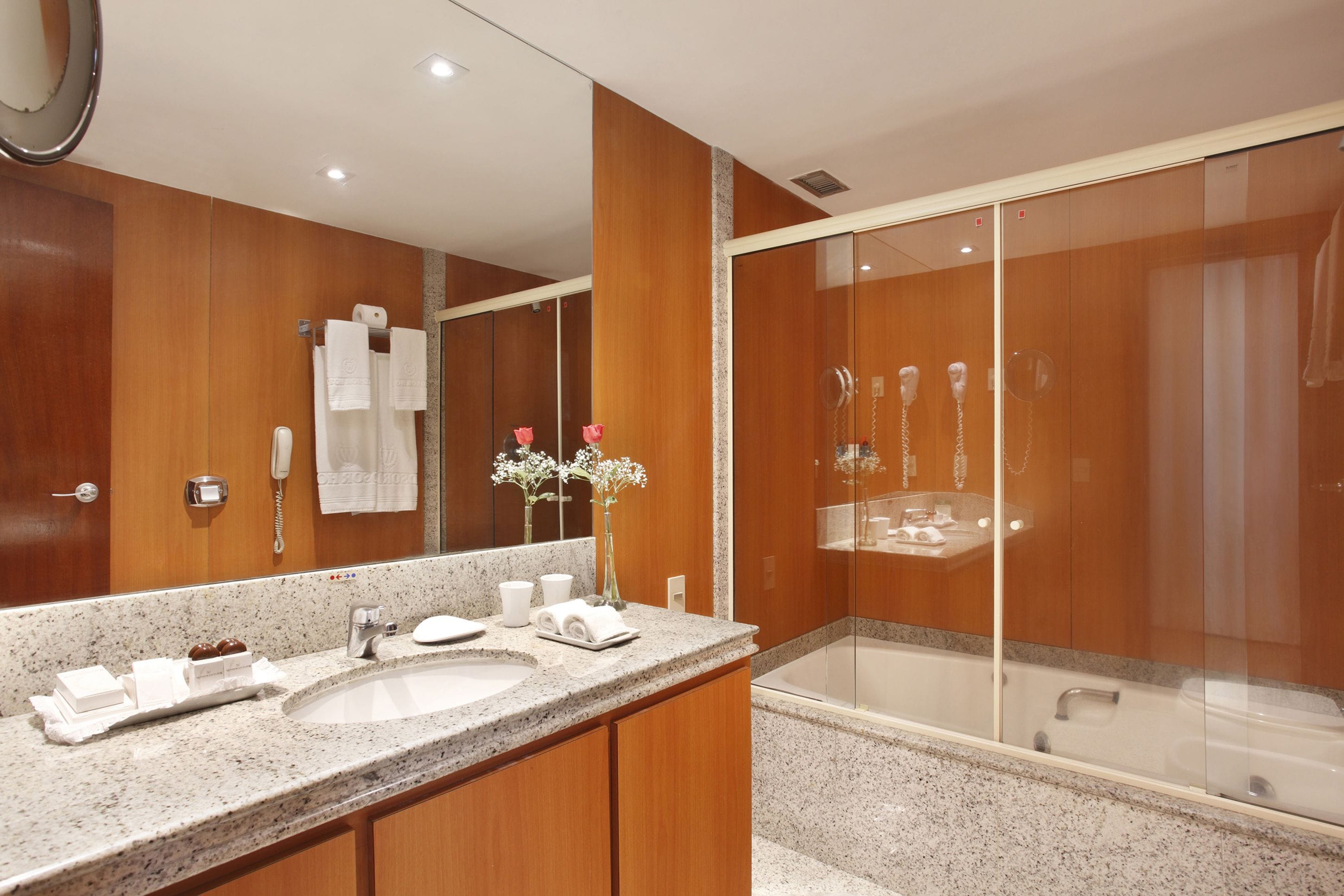 shower, free toiletries, hair dryer, bidet