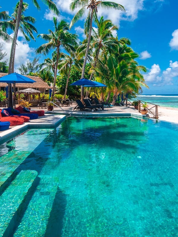 Outdoor pool, pool umbrellas