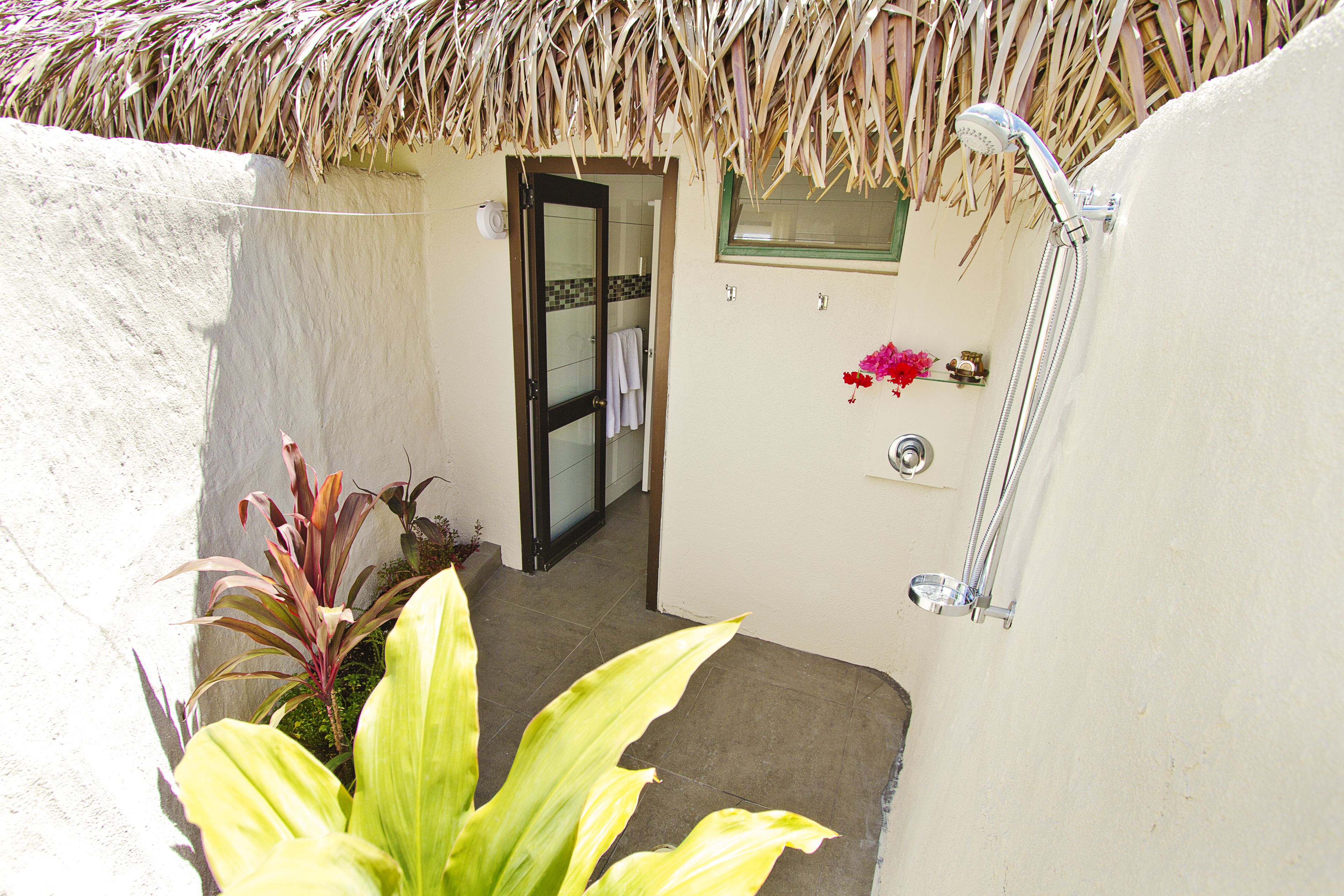 Shower, free toiletries, hair dryer, bathrobes