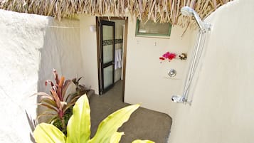 Shower, free toiletries, hair dryer, bathrobes