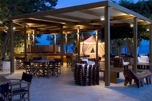 Breakfast, lunch, dinner served; Mediterranean cuisine, beach views