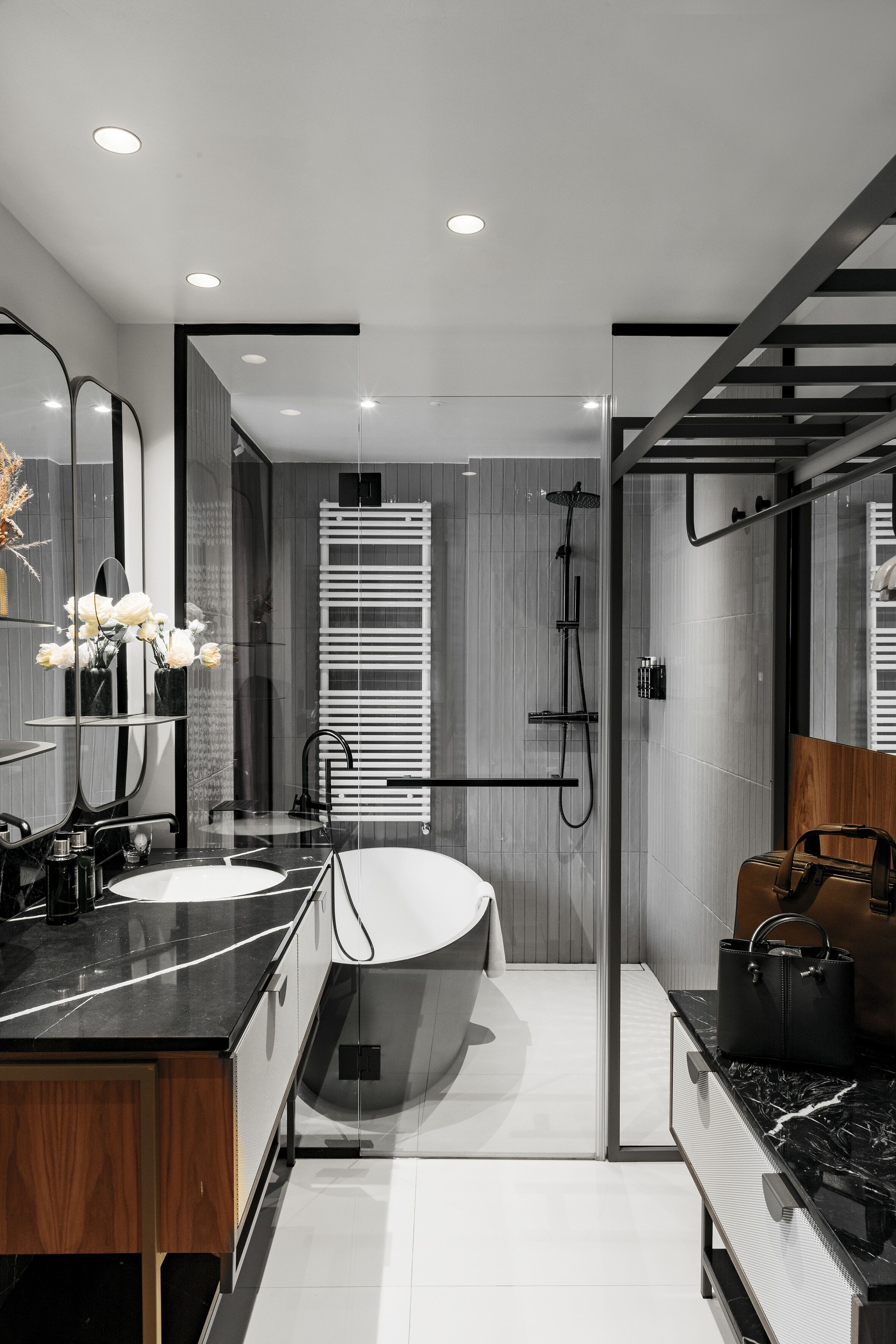 eco-friendly toiletries, towels, soap, shampoo