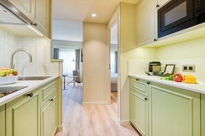 Apartment, 1 Bedroom (4 pax) | Private kitchen | Fridge, microwave, stovetop, dishwasher