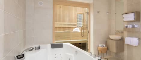 Un sauna, masajes