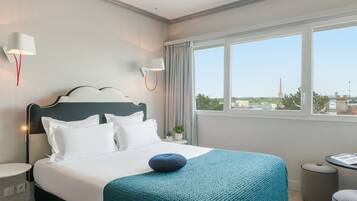 Desk, blackout drapes, soundproofing, iron/ironing board