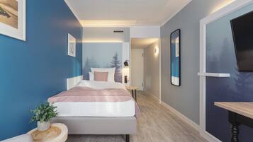 Habitación (Cosy) | Escritorio, espacio para trabajar con laptop y insonorización