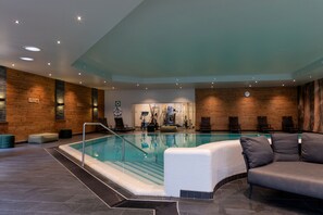 Indoor pool, open 7:00 AM to 10:00 PM, sun loungers