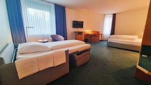 In-room safe, desk, blackout curtains, soundproofing