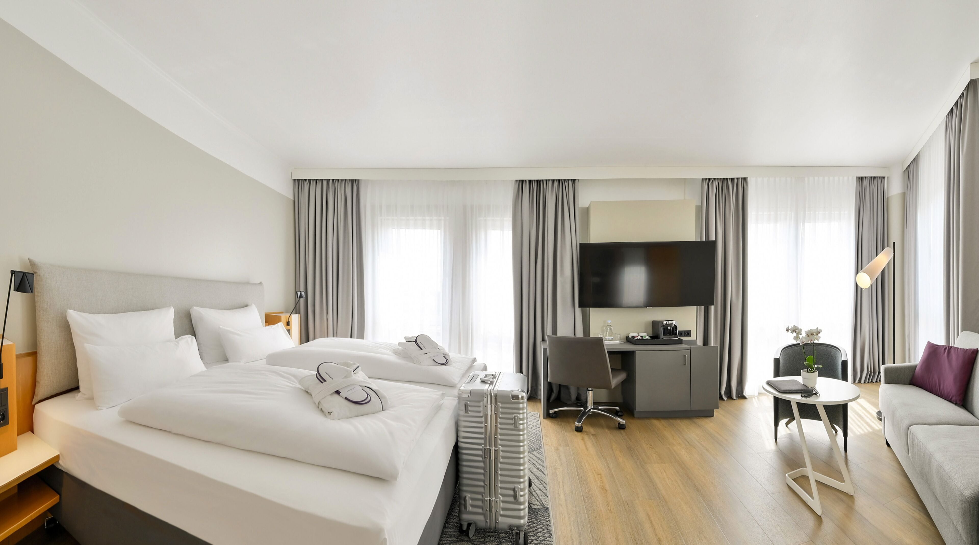 superior room, 2 single beds | premium bedding, in-room safe, desk, laptop workspace