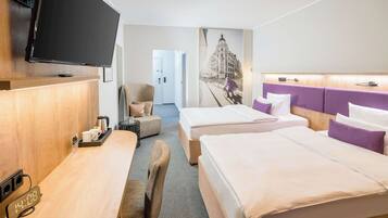 Standard Room, 2 Twin Beds (Shower Only) | Premium bedding, blackout drapes, iron/ironing board, free WiFi