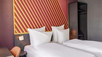 1 غرفة نوم ومكتب وستائر تعتيم وتجهيزات عازلة للصوت