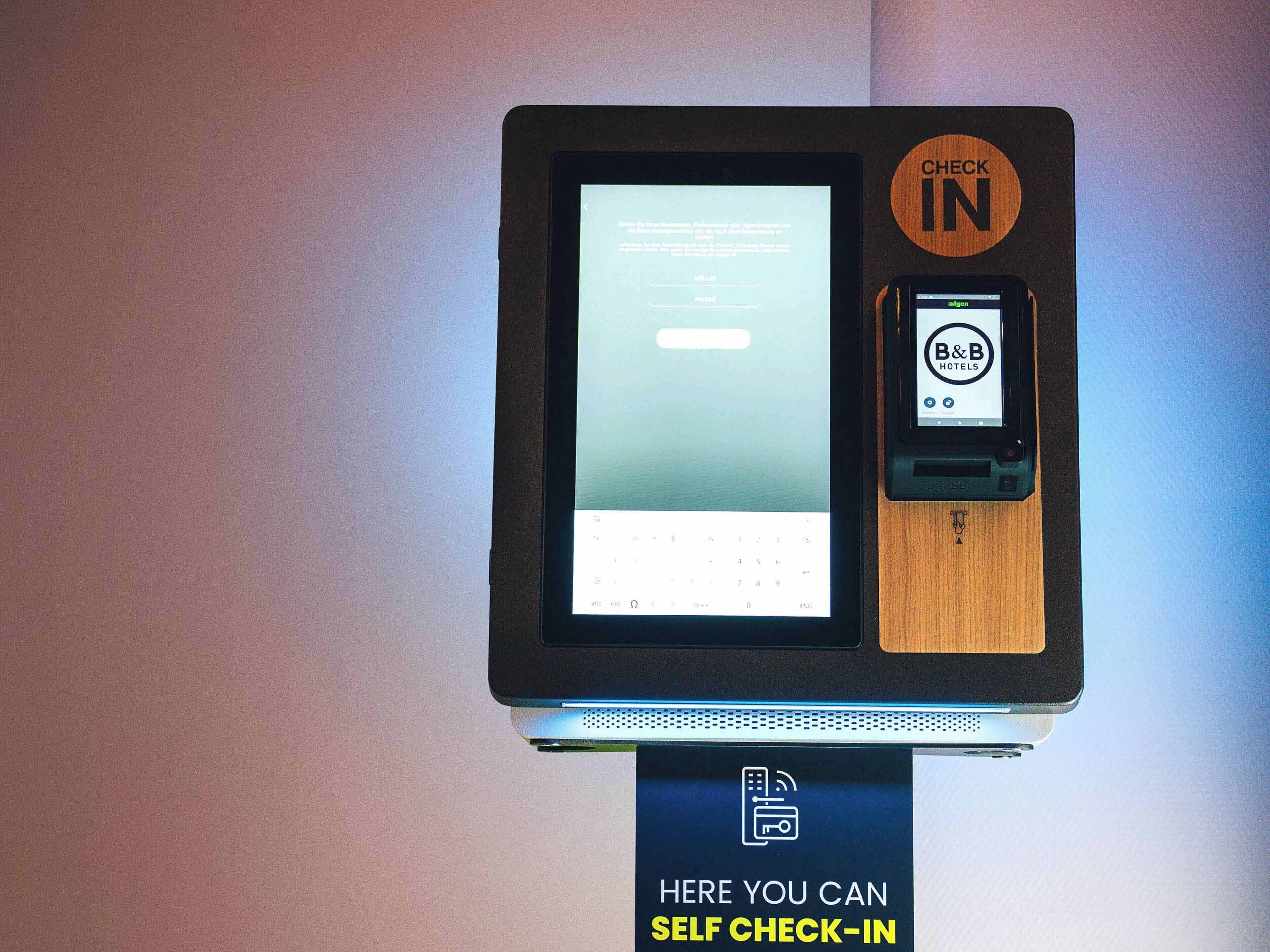 Kiosk voor inchecken/uitchecken