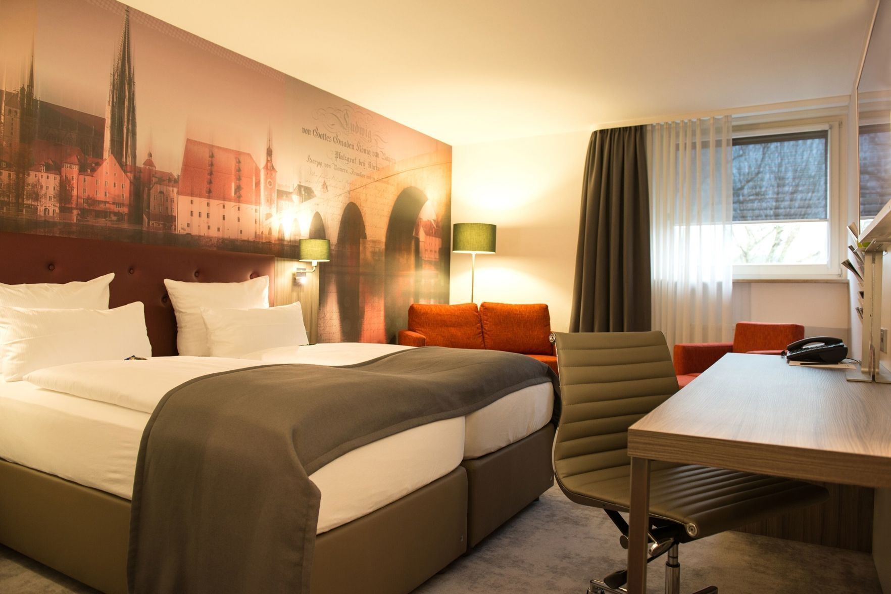In-room safe, desk, laptop workspace, soundproofing