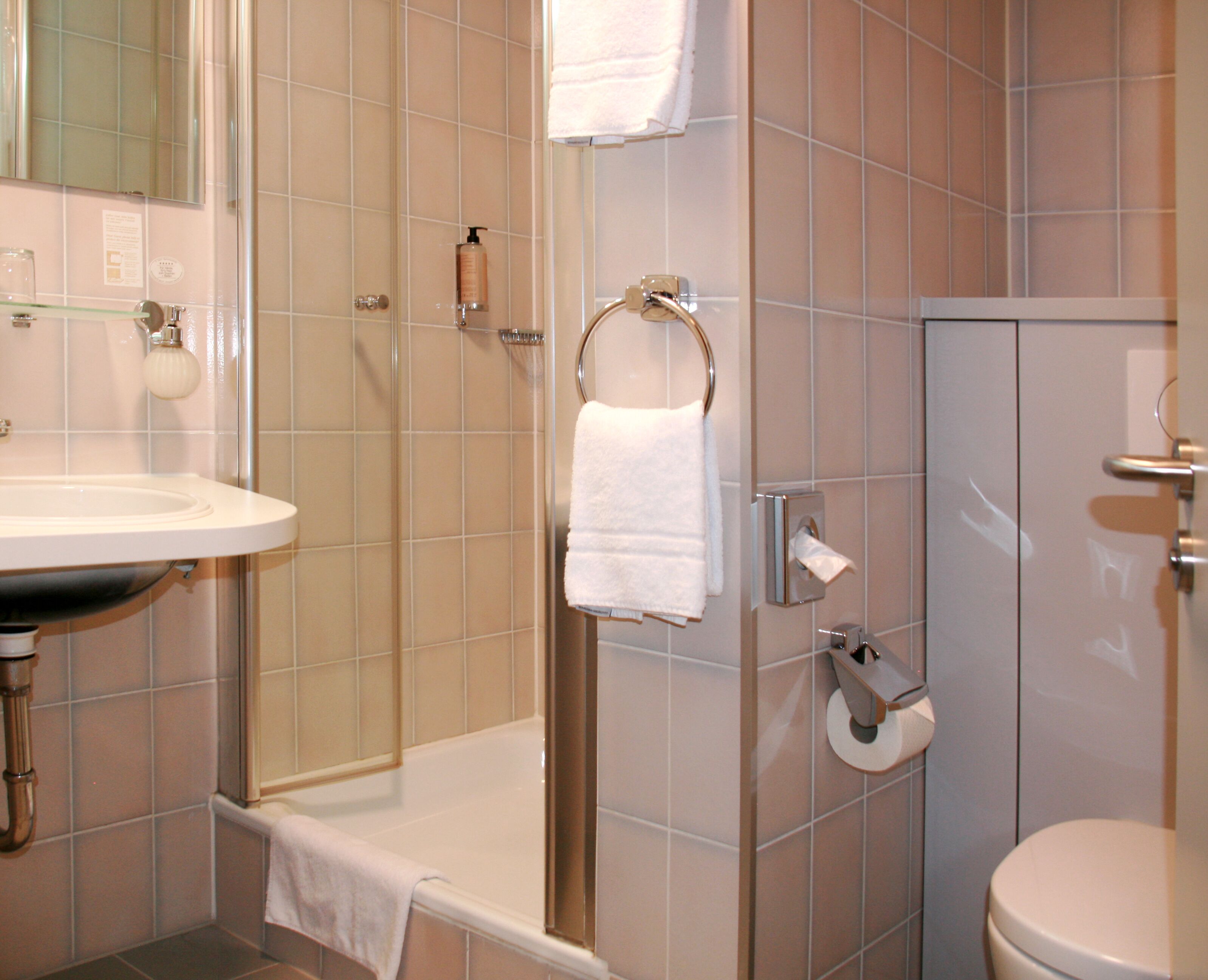 free toiletries, hair dryer, towels, soap