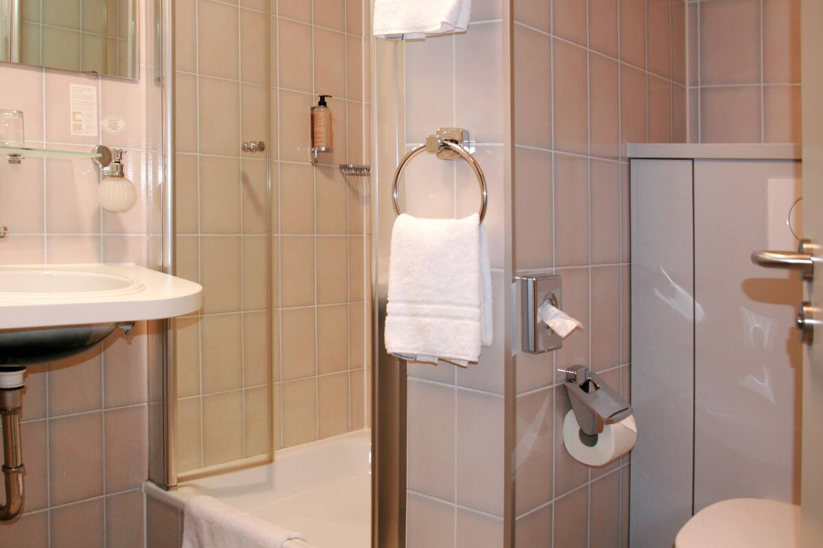 free toiletries, hair dryer, towels, soap