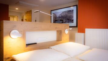 Family Quadruple Room | Premium bedding, in-room safe, desk, laptop workspace
