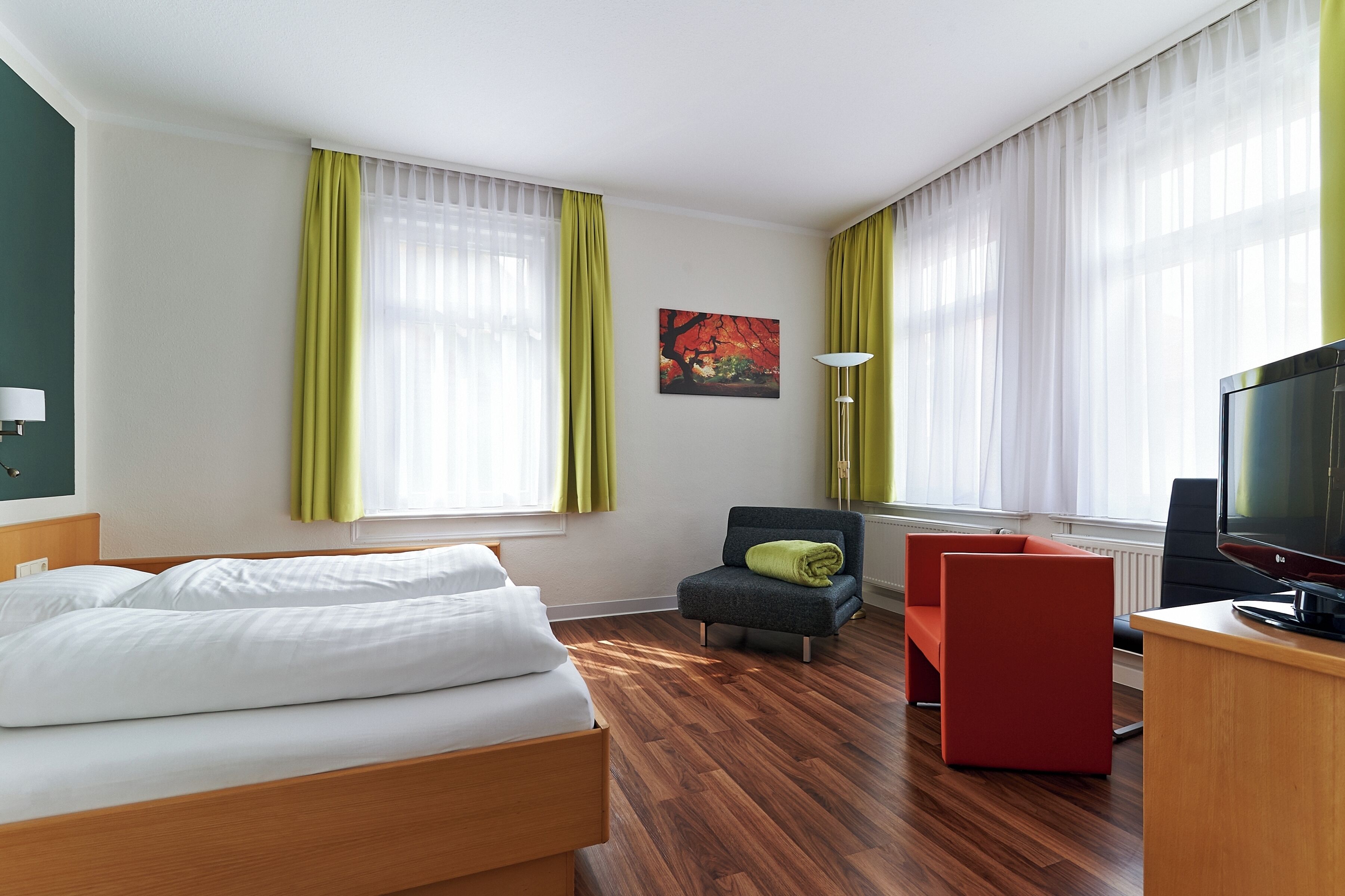 apartment | hypo-allergenic bedding, individually furnished, desk, blackout curtains