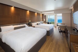 Premium bedding, down comforters, in-room safe, blackout drapes