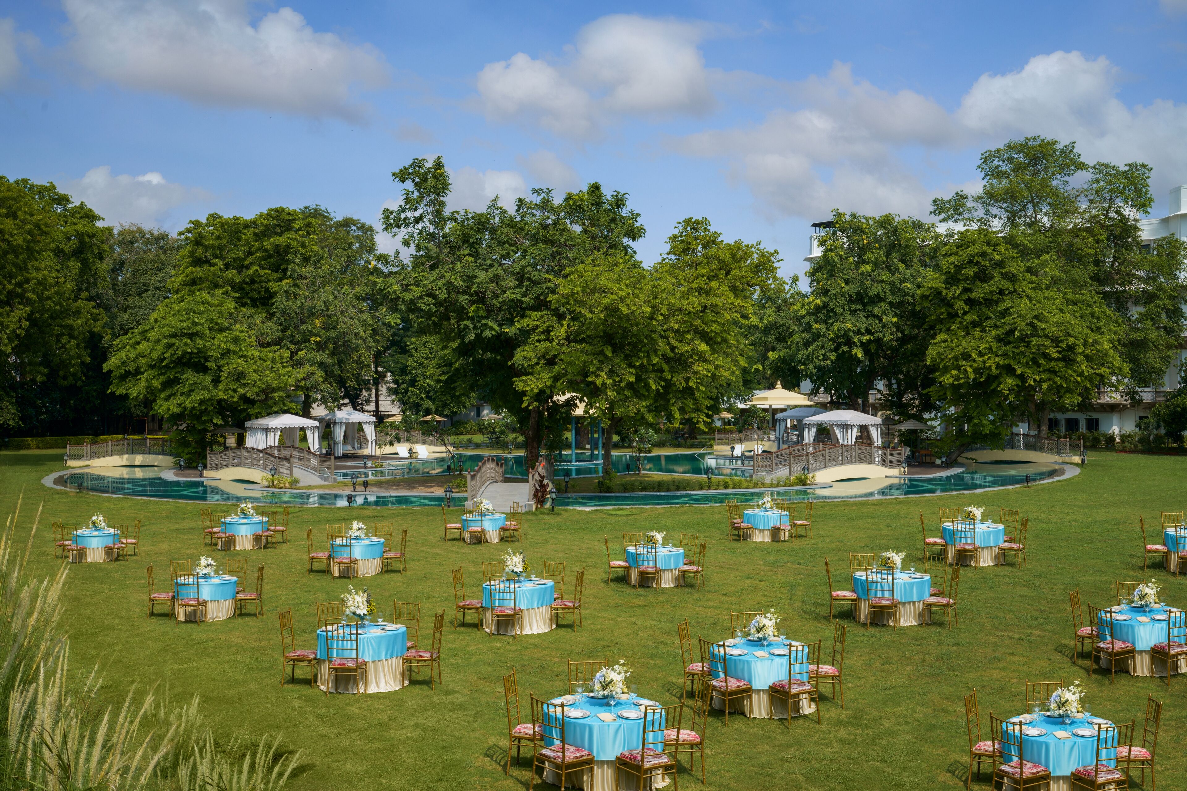 outdoor banquet area