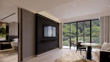 Premier Suite, 1 King Bed | Living area | LED TV
