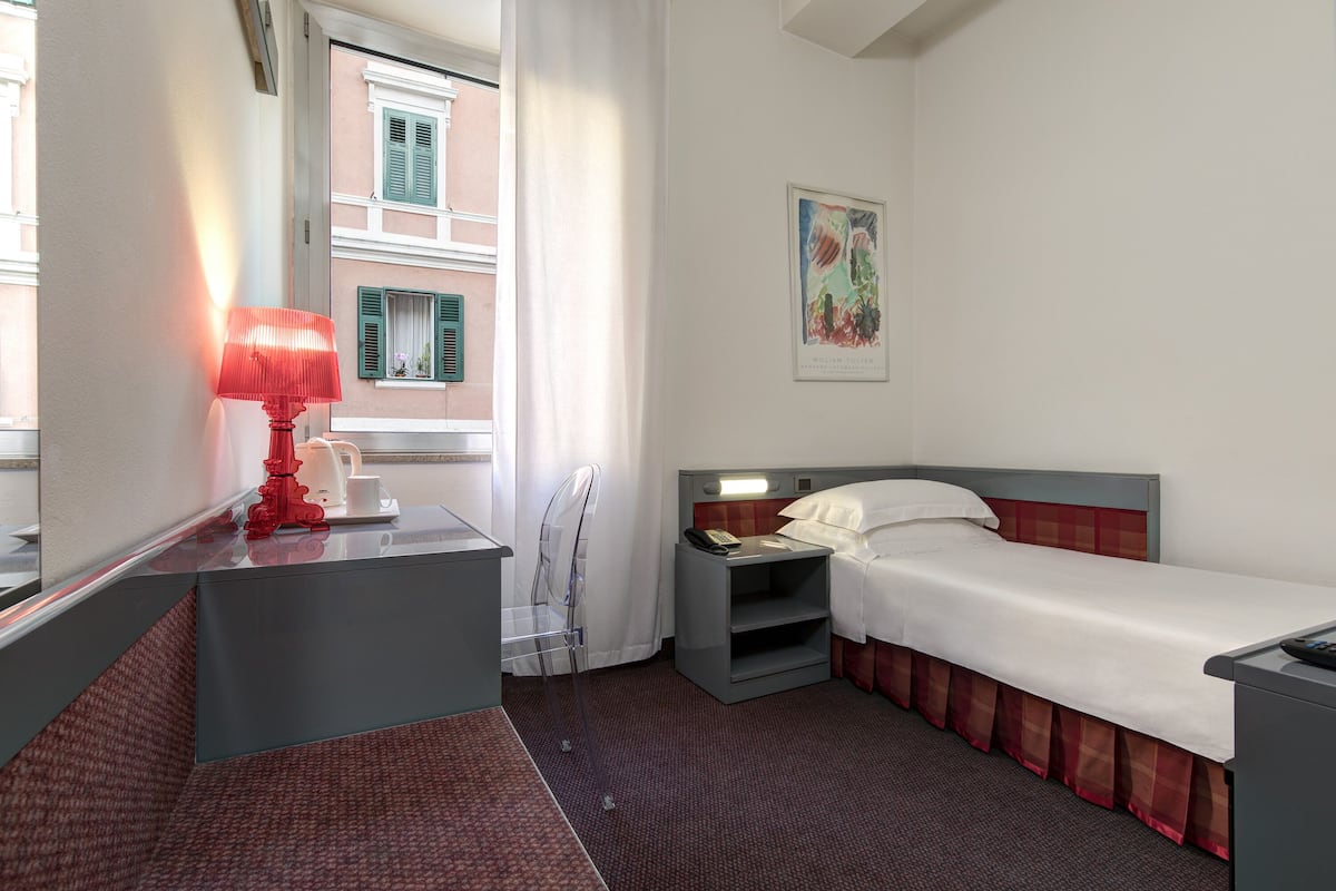 Economy eenpersoonskamer | Hypoallergeen beddengoed, donzen dekbedden, een minibar