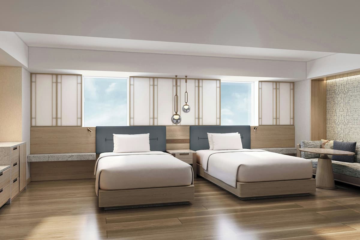 Deluxe Room, 2 Double Beds | In-room safe, individually furnished, desk, blackout drapes