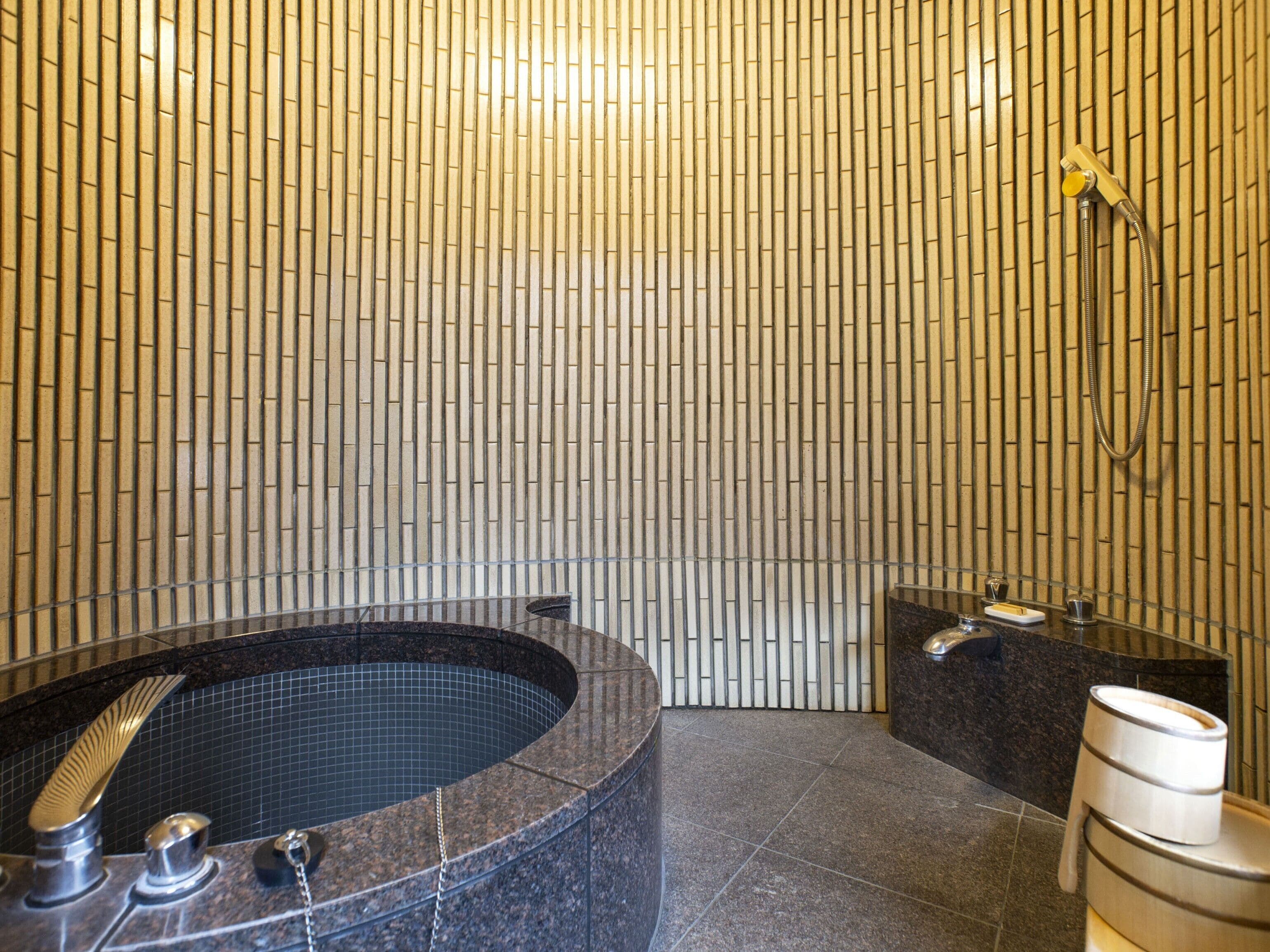 traditional twin room, non smoking (japanese western, sp, castle view,) | bathroom | combined shower/bathtub, deep-soaking bathtub, free toiletries