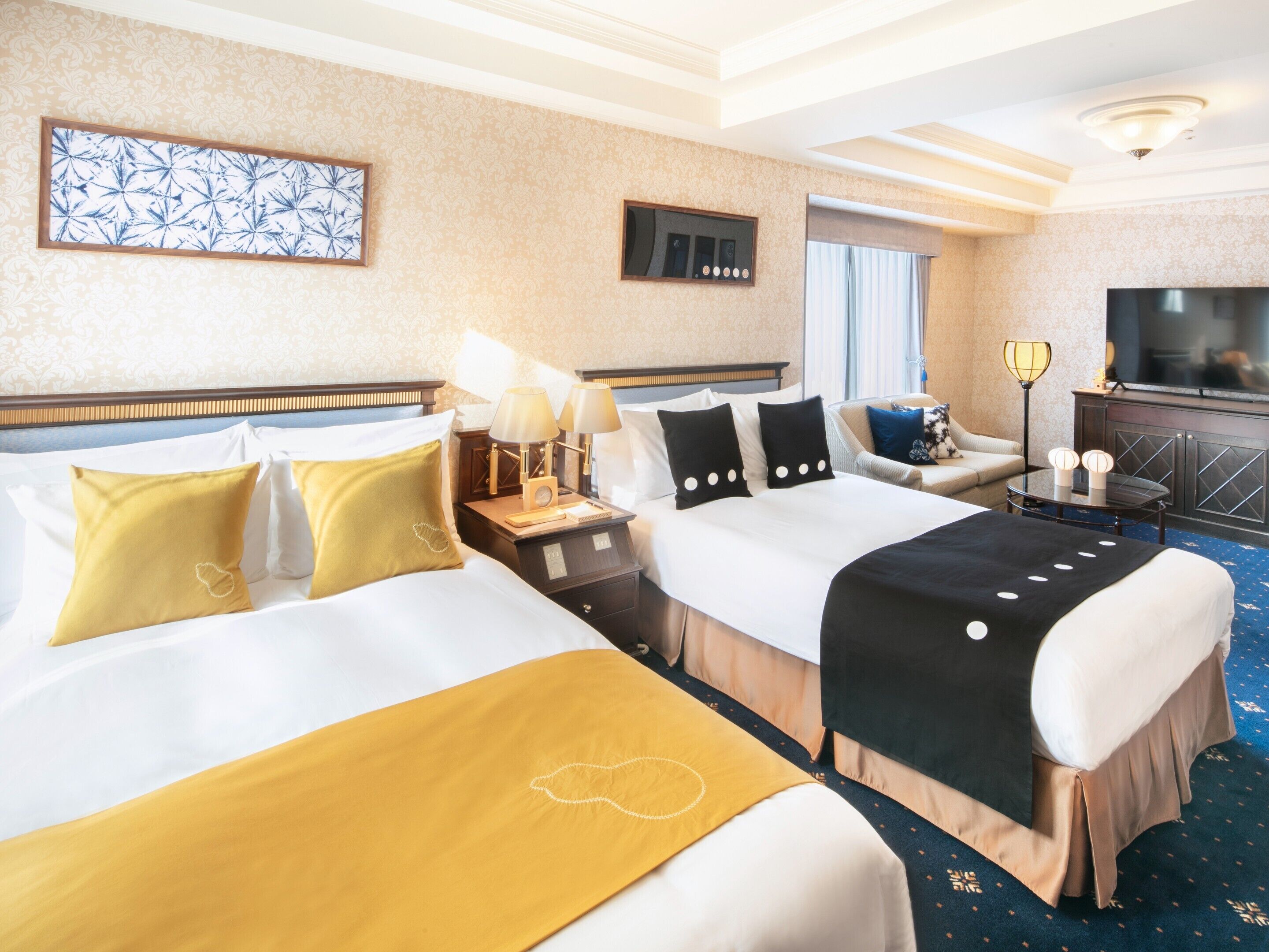 Habitación clásica con 2 camas individuales, para no fumadores (Takumi) | Edredón, escritorio, cortinas blackout y tabla de planchar con plancha 