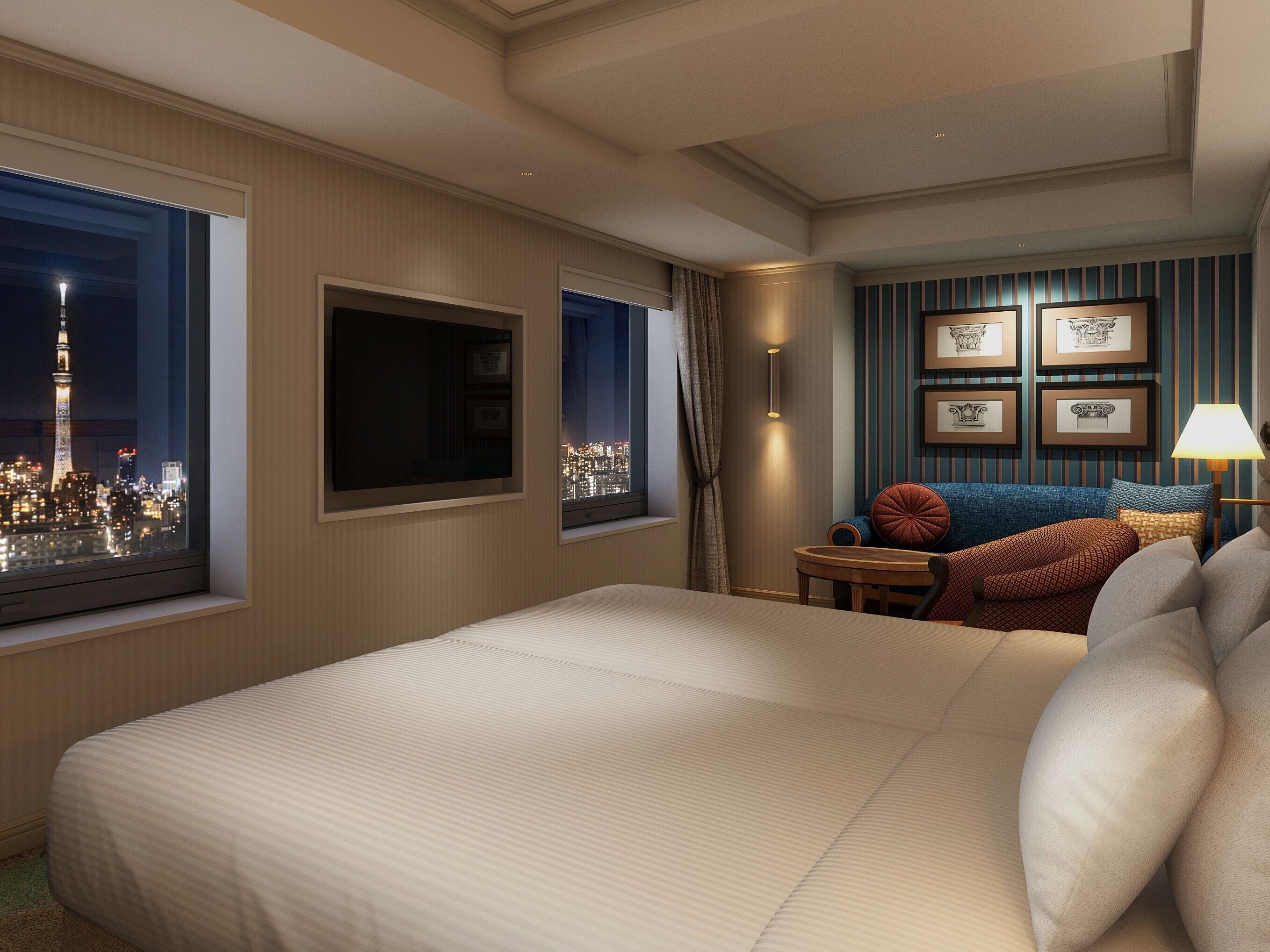 [Non Smoking] Premium Sky Room Twin | Down comforters, desk, blackout drapes, iron/ironing board