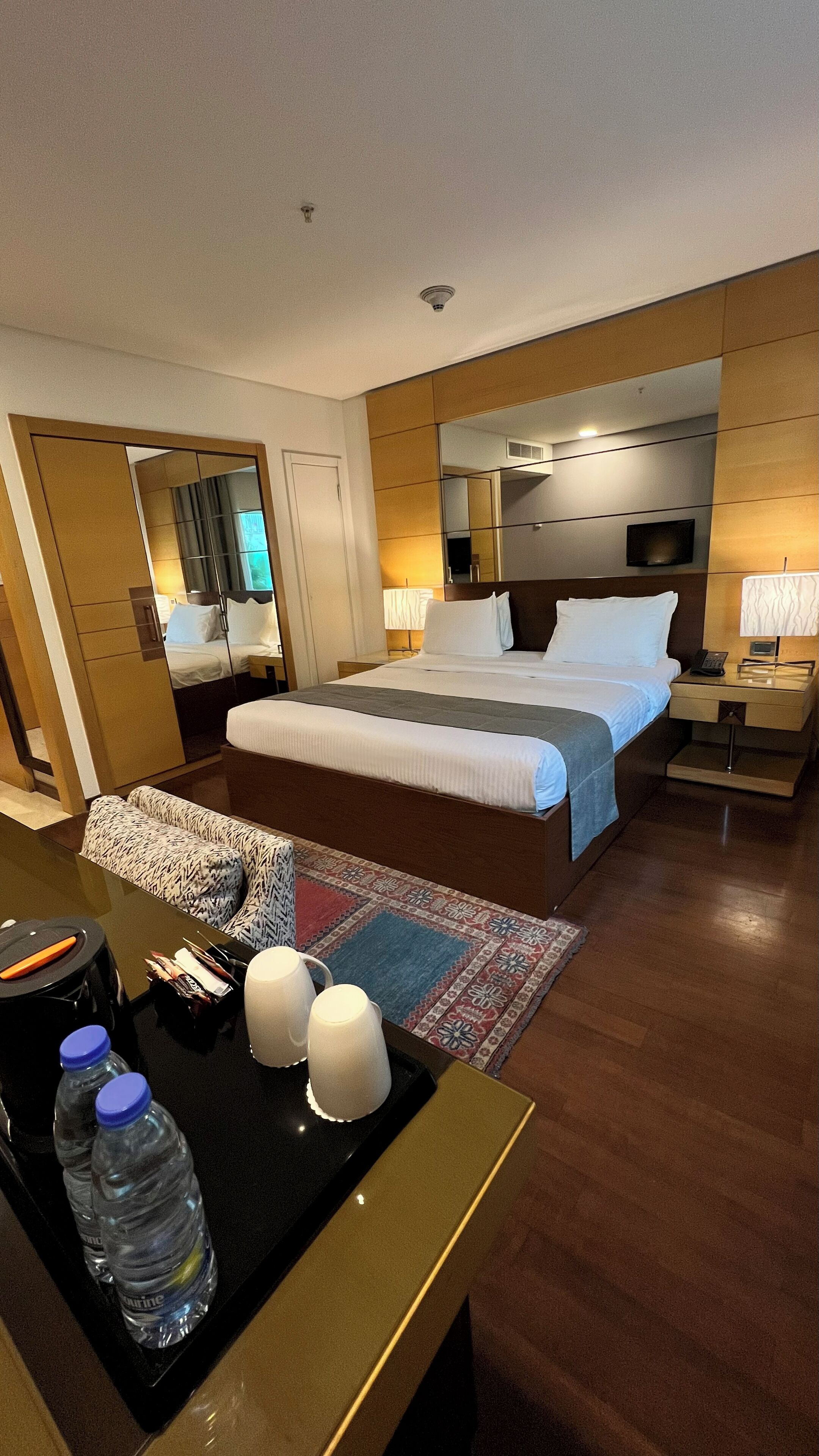 Minibar, coffres-forts dans les chambres, bureau