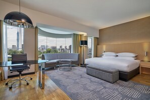 In-room safe, desk, laptop workspace, blackout curtains