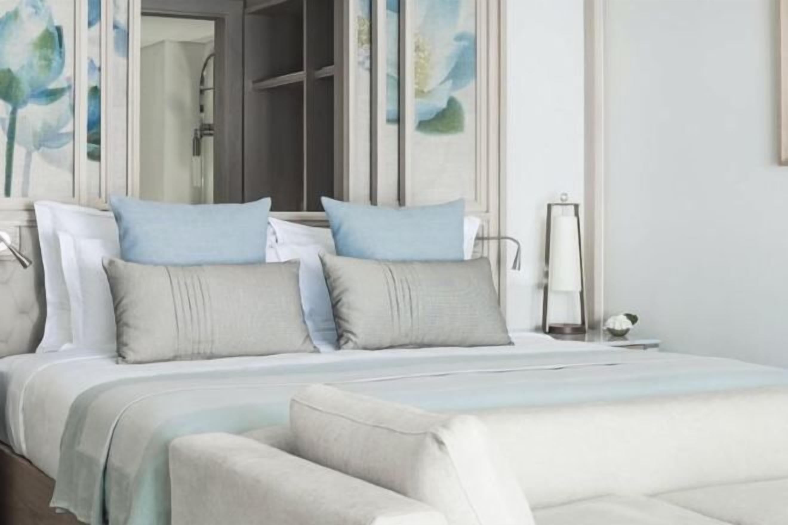 고급 침구, 무료 미니바 품목, 객실 내 금고, 각각 다른 스타일의 인테리어