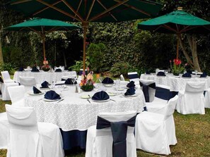 Outdoor banquet area