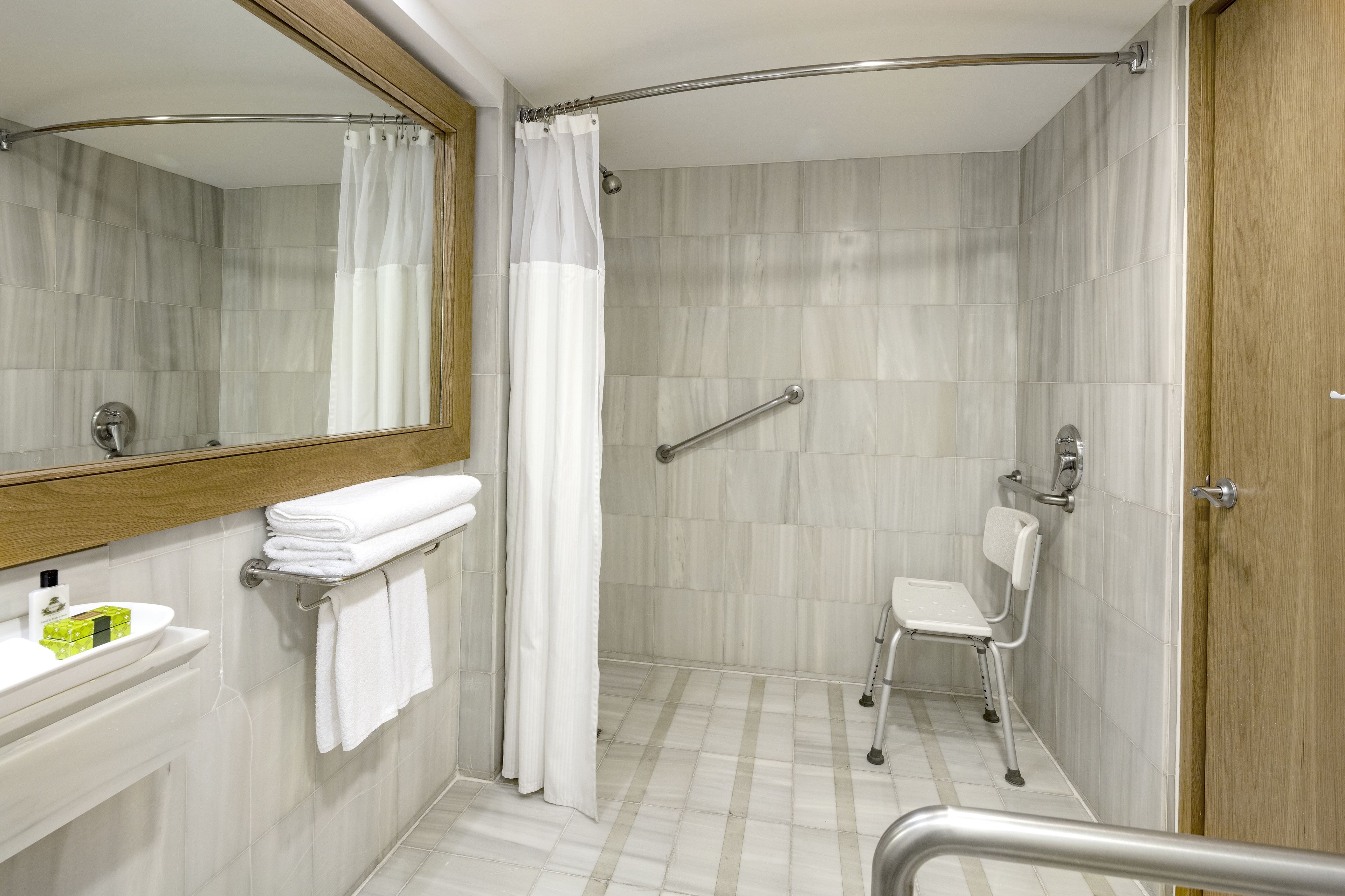 Classic Room, 1 King Bed, Accessible Bathtub (Mobility) | Bathroom | Eco-friendly toiletries, hair dryer, towels
