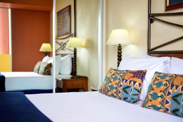 In-room safe, desk, laptop workspace, blackout curtains