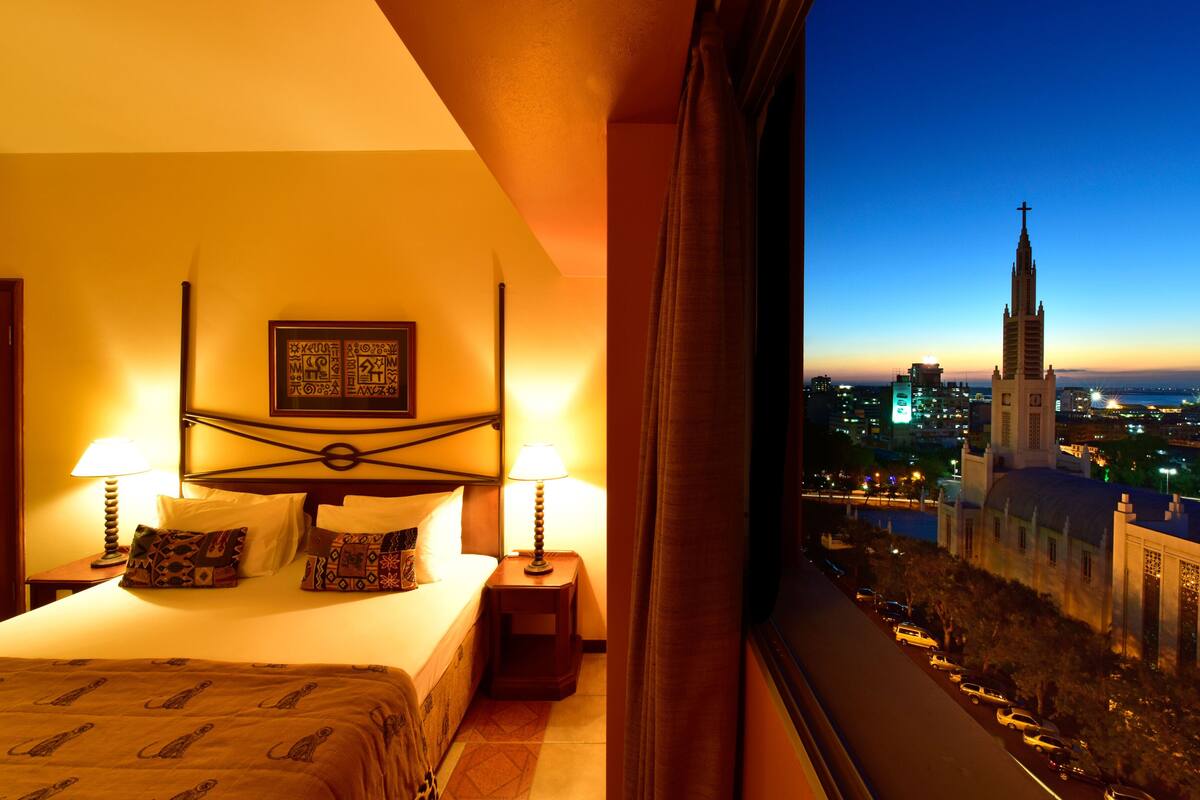 In-room safe, desk, laptop workspace, blackout drapes