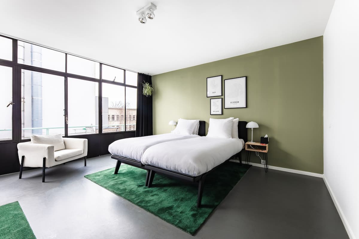 1 bedroom, desk, laptop workspace, iron/ironing board