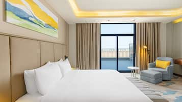 Egyptian cotton sheets, premium bedding, minibar, in-room safe